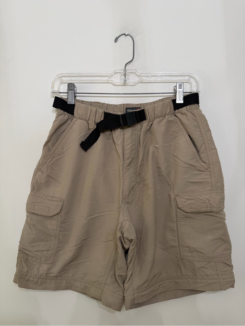 Royal Robbins Utility Hiking Cargo Shorts Tan Belted Outdoors Gorpcore Men’s S